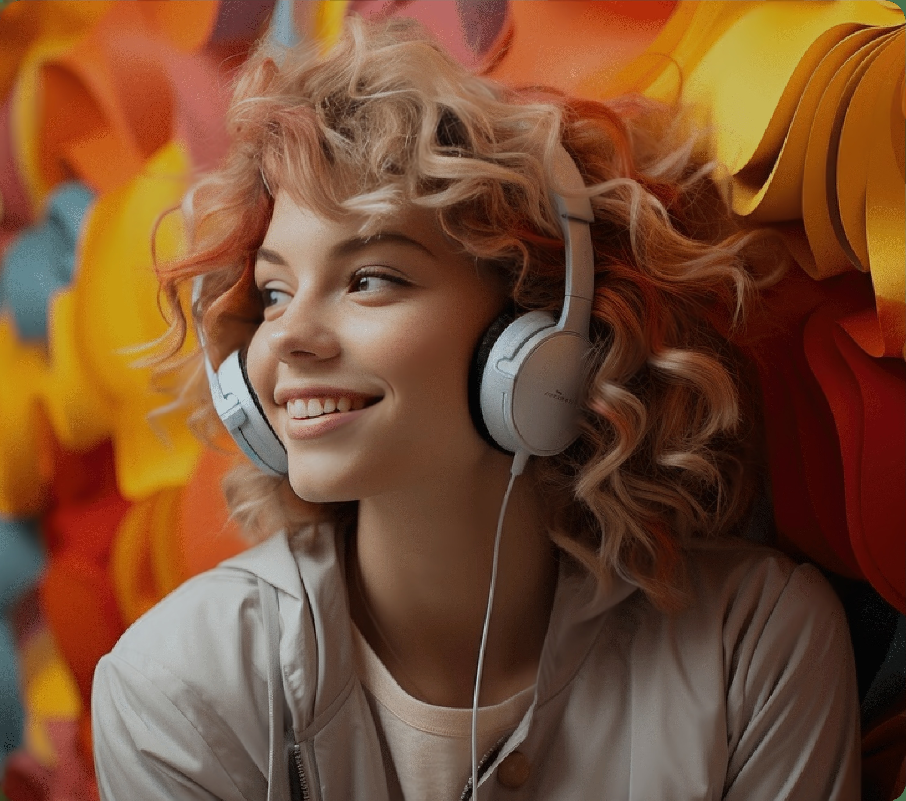 Person listening to music