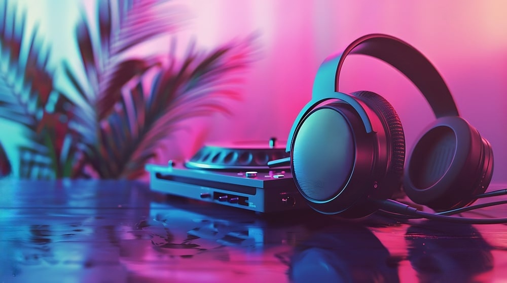 Person listening to music